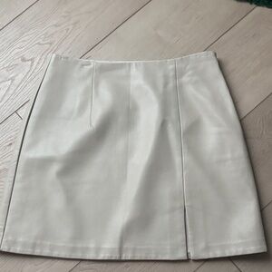 OAK + FORT Cream Mini Skirt With Slit
